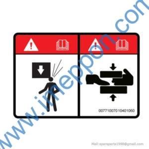 00771007010401060 Label - Mind your head for ZOOMLION parts