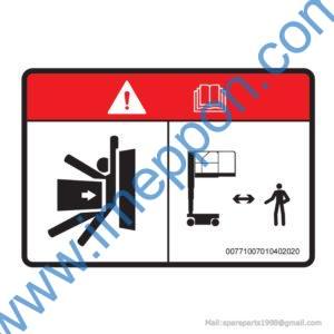 00771007010402020 Smashing hazard label for ZOOMLION parts
